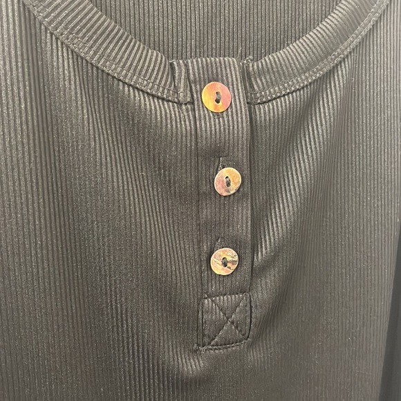 Amazon Black Slim Fit Henley Tank - Picture 2 of 3